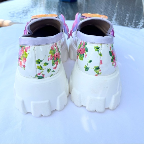 BETSEY JOHNSON | VINIE FLORAL EMBELLISHED FLORAL APPLIQUÉ PLATFORMS LOAFERS 9.5 - Picture 6 of 8